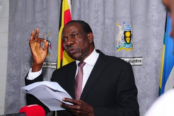 Minister of Finance Planning and Economic Development Hon. Kasaija Matia Addressing Journalists at Media Center